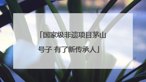 国家级非遗项目茅山号子 有了新传承人