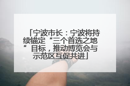 宁波市长：宁波将持续锚定“三个首选之地”目标，推动博览会与示范区互促共进