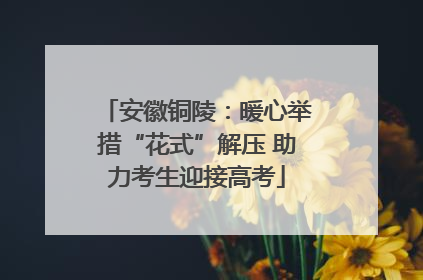 安徽铜陵：暖心举措“花式”解压 助力考生迎接高考