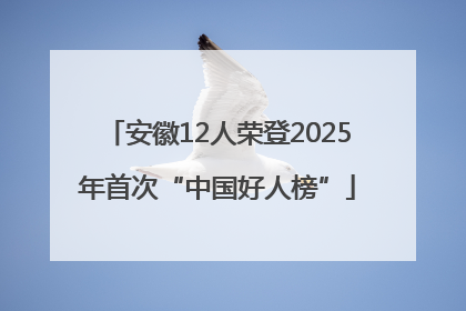 安徽12人荣登2025年首次“中国好人榜”