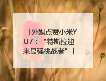 外媒点赞小米YU7：“特斯拉迎来最强挑战者”