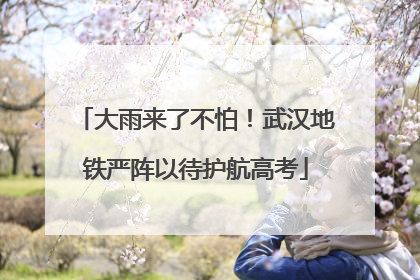 大雨来了不怕！武汉地铁严阵以待护航高考