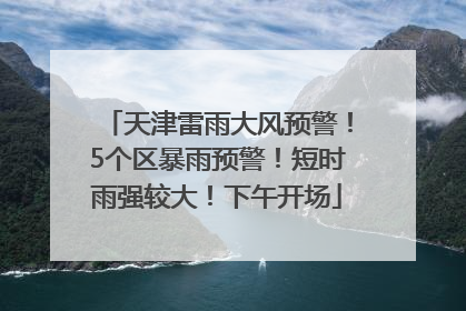 天津雷雨大风预警！5个区暴雨预警！短时雨强较大！下午开场