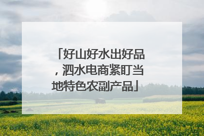 好山好水出好品，泗水电商紧盯当地特色农副产品