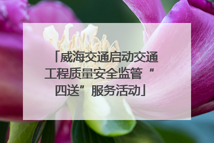 威海交通启动交通工程质量安全监管“四送”服务活动