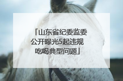 山东省纪委监委公开曝光5起违规吃喝典型问题