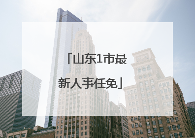 山东1市最新人事任免