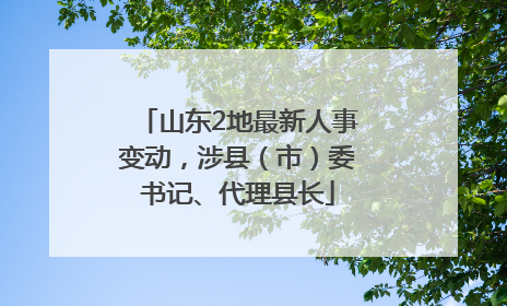 山东2地最新人事变动，涉县（市）委书记、代理县长