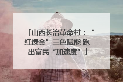 山西长治革命村：“红绿金”三色赋能 跑出富民“加速度”