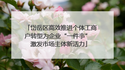 岱岳区高效推进个体工商户转型为企业“一件事” 激发市场主体新活力