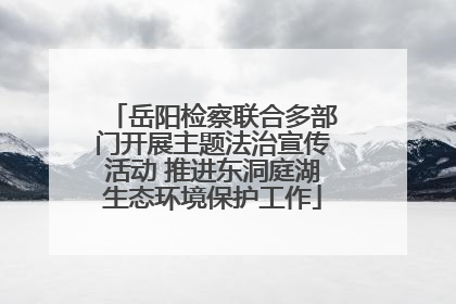 岳阳检察联合多部门开展主题法治宣传活动 推进东洞庭湖生态环境保护工作