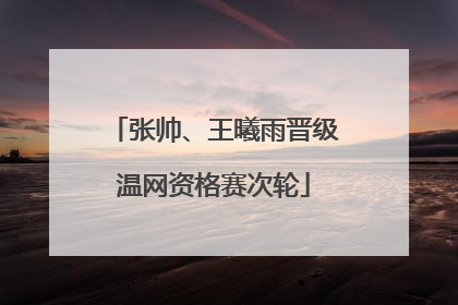 张帅、王曦雨晋级温网资格赛次轮