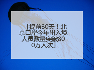 提前30天！北京口岸今年出入境人员数量突破800万人次