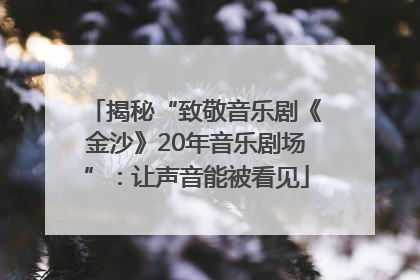 揭秘“致敬音乐剧《金沙》20年音乐剧场”：让声音能被看见