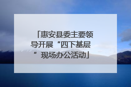 惠安县委主要领导开展“四下基层”现场办公活动