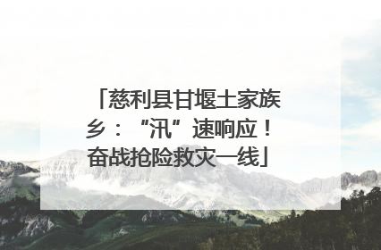 慈利县甘堰土家族乡：“汛”速响应！奋战抢险救灾一线