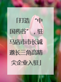 打造 “中国药谷”，驻马店市市长诚邀长三角高精尖企业入驻
