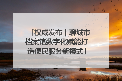 权威发布｜聊城市档案馆数字化赋能打造便民服务新模式