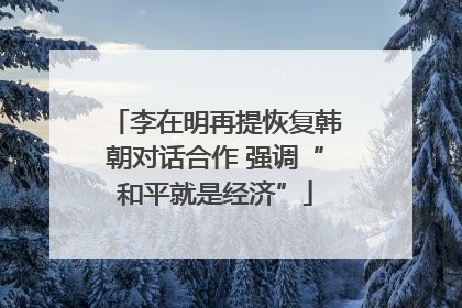 李在明再提恢复韩朝对话合作 强调“和平就是经济”
