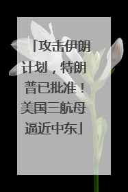 攻击伊朗计划，特朗普已批准！美国三航母逼近中东