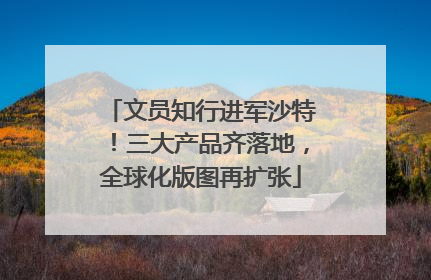 文员知行进军沙特！三大产品齐落地，全球化版图再扩张