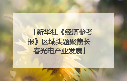 新华社《经济参考报》区域头题聚焦长春光电产业发展