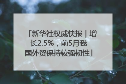 新华社权威快报｜增长2.5%，前5月我国外贸保持较强韧性