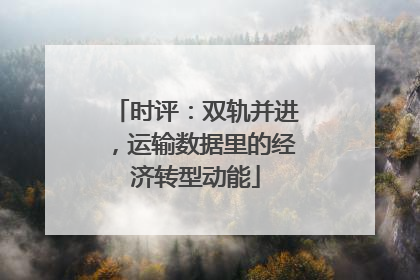 时评：双轨并进，运输数据里的经济转型动能