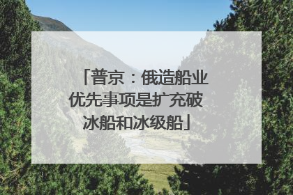 普京：俄造船业优先事项是扩充破冰船和冰级船