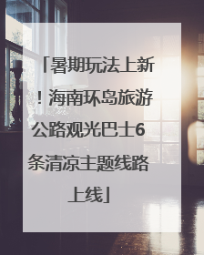 暑期玩法上新！海南环岛旅游公路观光巴士6条清凉主题线路上线