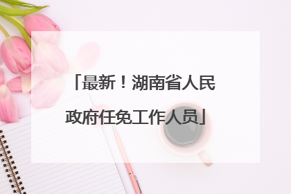 最新！湖南省人民政府任免工作人员