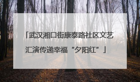 武汉湘口街康泰路社区文艺汇演传递幸福“夕阳红”