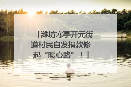 潍坊寒亭开元街道村民自发捐款修起“暖心路”！
