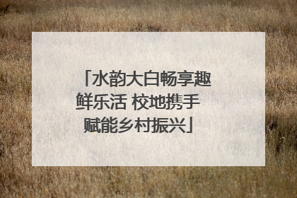 水韵大白畅享趣鲜乐活 校地携手赋能乡村振兴