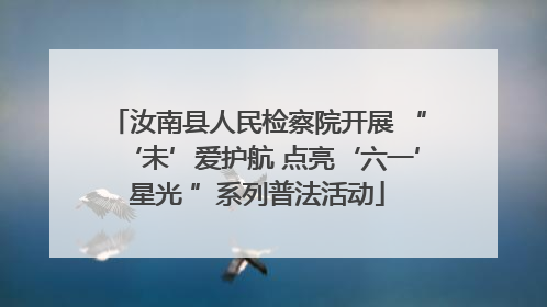 汝南县人民检察院开展 “‘未’爱护航 点亮‘六一’星光 ”系列普法活动