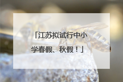江苏拟试行中小学春假、秋假！