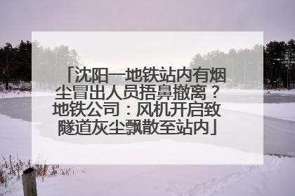 沈阳一地铁站内有烟尘冒出人员捂鼻撤离？地铁公司：风机开启致隧道灰尘飘散至站内