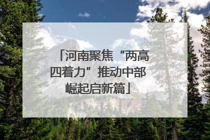 河南聚焦“两高四着力”推动中部崛起启新篇