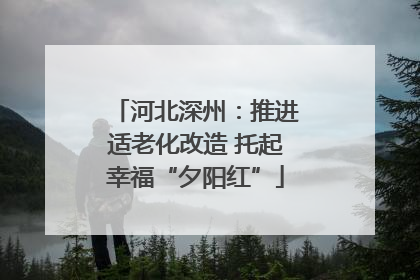 河北深州：推进适老化改造 托起幸福“夕阳红”