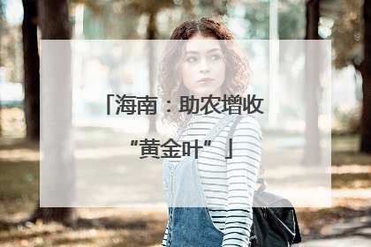 海南：助农增收 “黄金叶”