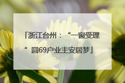 浙江台州：“一窗受理”圆69户业主安居梦