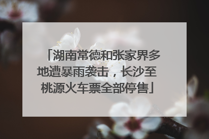 湖南常德和张家界多地遭暴雨袭击，长沙至桃源火车票全部停售