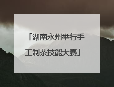 湖南永州举行手工制茶技能大赛