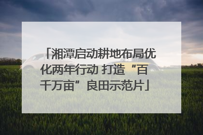 湘潭启动耕地布局优化两年行动 打造“百千万亩”良田示范片