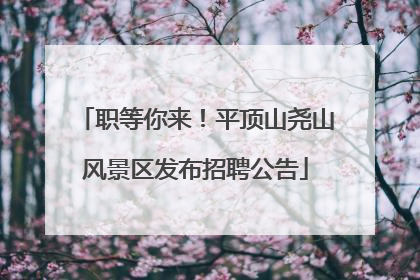 职等你来！平顶山尧山风景区发布招聘公告