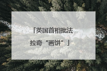 英国首相批法拉奇“画饼”