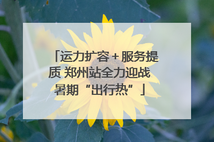 运力扩容＋服务提质 郑州站全力迎战暑期“出行热”