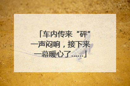 车内传来“砰”一声闷响，接下来一幕暖心了……