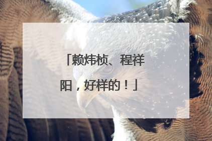 赖炜桢、程祥阳，好样的！
