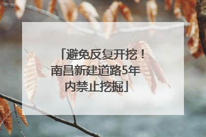 避免反复开挖！南昌新建道路5年内禁止挖掘